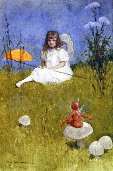 Na dole ogrodu (akwarela na papierze) autorstwa Tom Browne