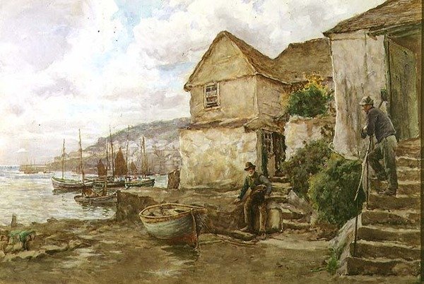 W Newlyn (akwarela) autorstwa Tom Clough