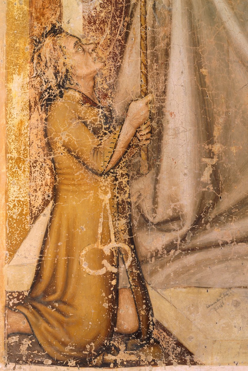 Wizerunek darczyńców, fragment ze św. Romualda, Tommaso da Modena (1326-1379), fresk, kościół San Nicolo, Treviso autorstwa Tomaso da (late 15th century) Modena