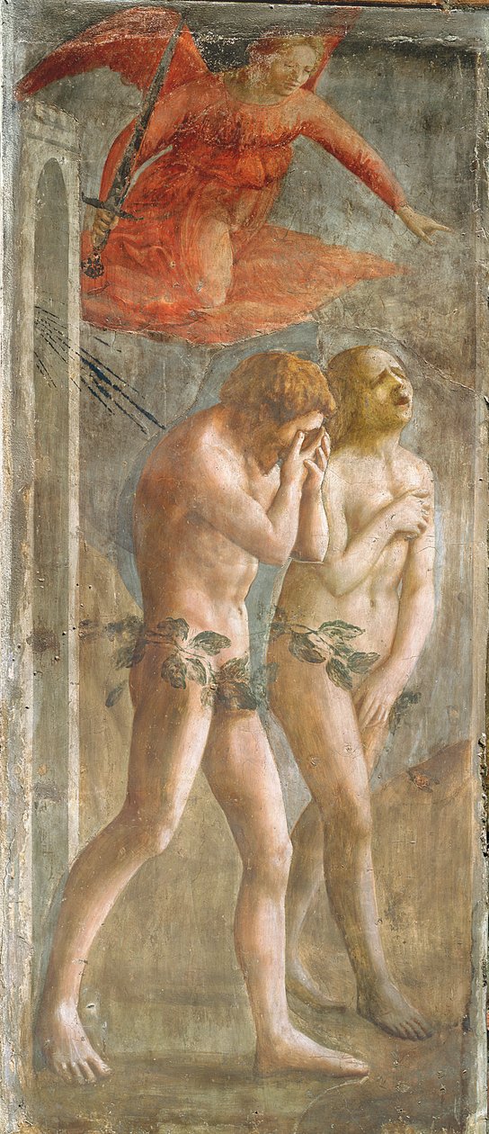 Adam i Ewa wygnani z raju, ok. 1427 r. (przed renowacją) (zob. także 200134 i 30029) autorstwa Tommaso Masaccio