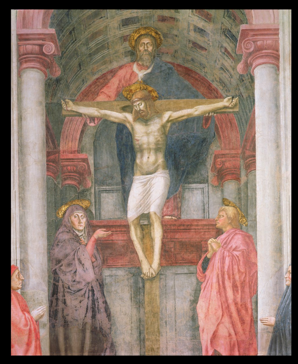 Trójca, 1427-28 (po renowacji) (szczegół) autorstwa Tommaso Masaccio
