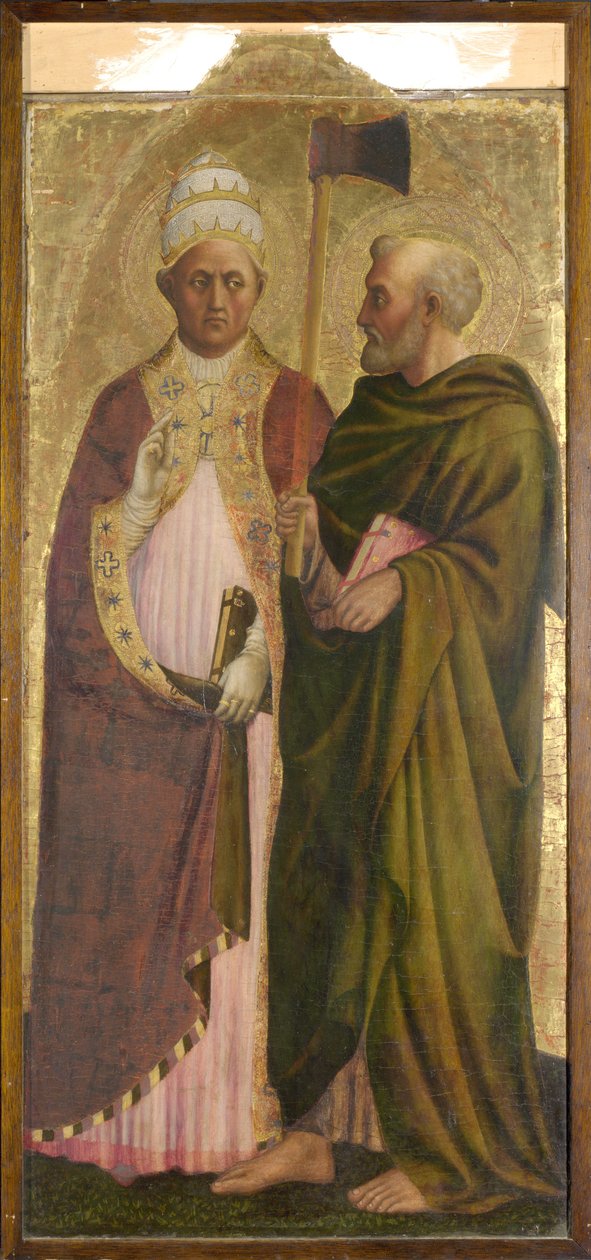 Papież (św. Grzegorz) i św. Maciej, ok. 1428-29 (tempera na panelu) autorstwa Tommaso Masolino da Panicale