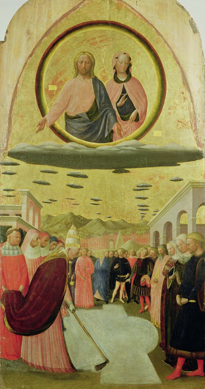 Papież Liberiusz (r.352-66) Założenie bazyliki Santa Maria della Neve autorstwa Tommaso Masolino da Panicale