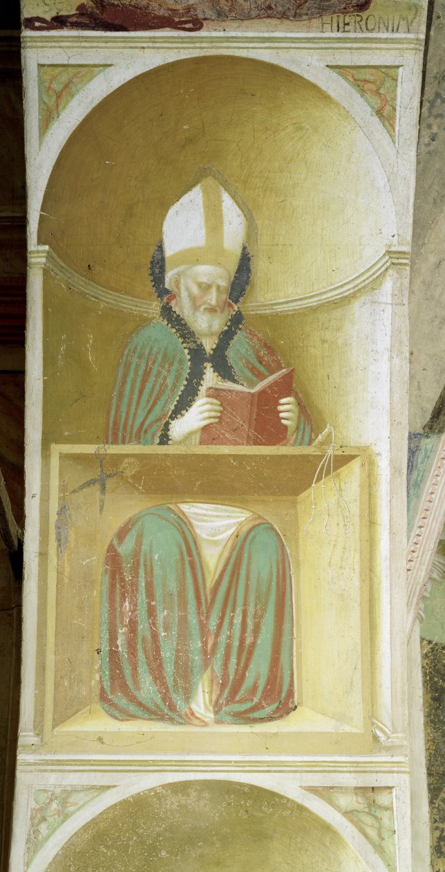 Św. Ambroży z Mediolanu (ok. 340-397) z wnętrza absydy autorstwa Tommaso Masolino da Panicale