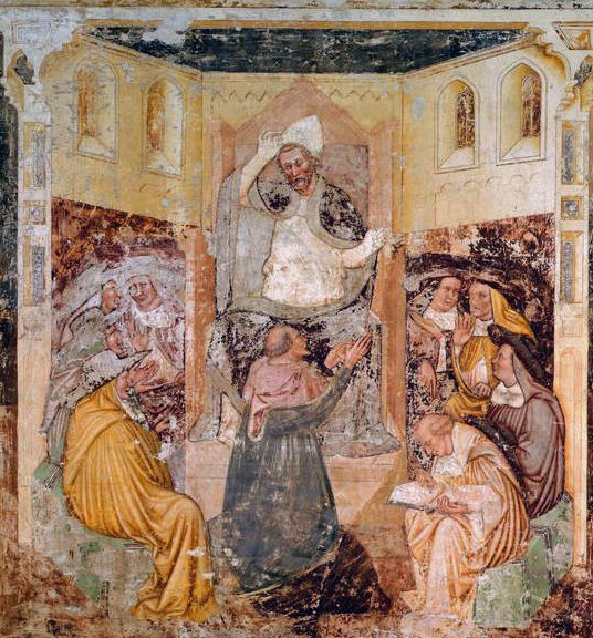 Abdykacja papieża z życia św. Urszuli autorstwa Tommaso da Modena Tommaso da Modena
