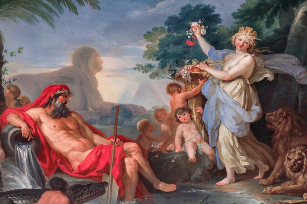 Rzeka Nil i Bogini Kybele 1779 - 1780, fresk autorstwa Tommaso Conca
