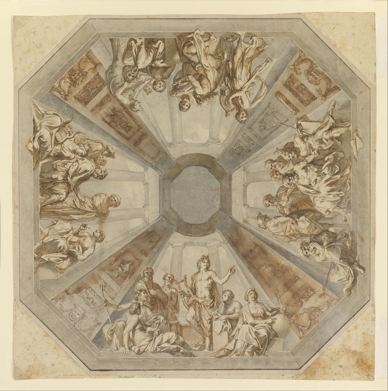 Studium do Triumfu Apolla na suficie Sala delle Muse, Museo Pio-Clementino, Vati autorstwa Tommaso Conca