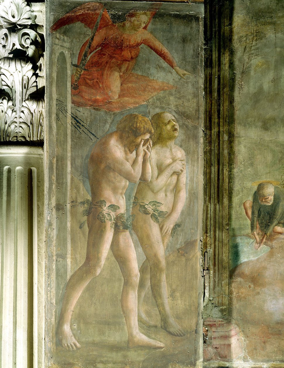 Adam i Ewa wygnani z raju, ok. 1427 (przed przywróceniem) (patrz także 30029 i 428037) autorstwa Tommaso Masaccio