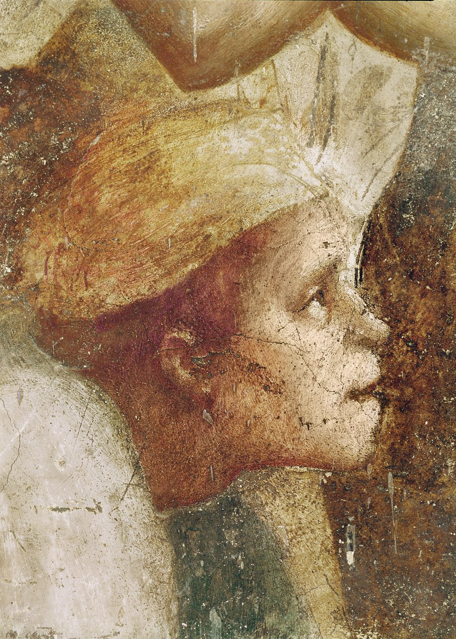 Głowa kaleki, od św. Piotra Uzdrawiającego swoim cieniem, ok. 1427 (detal z 60321) autorstwa Tommaso Masaccio