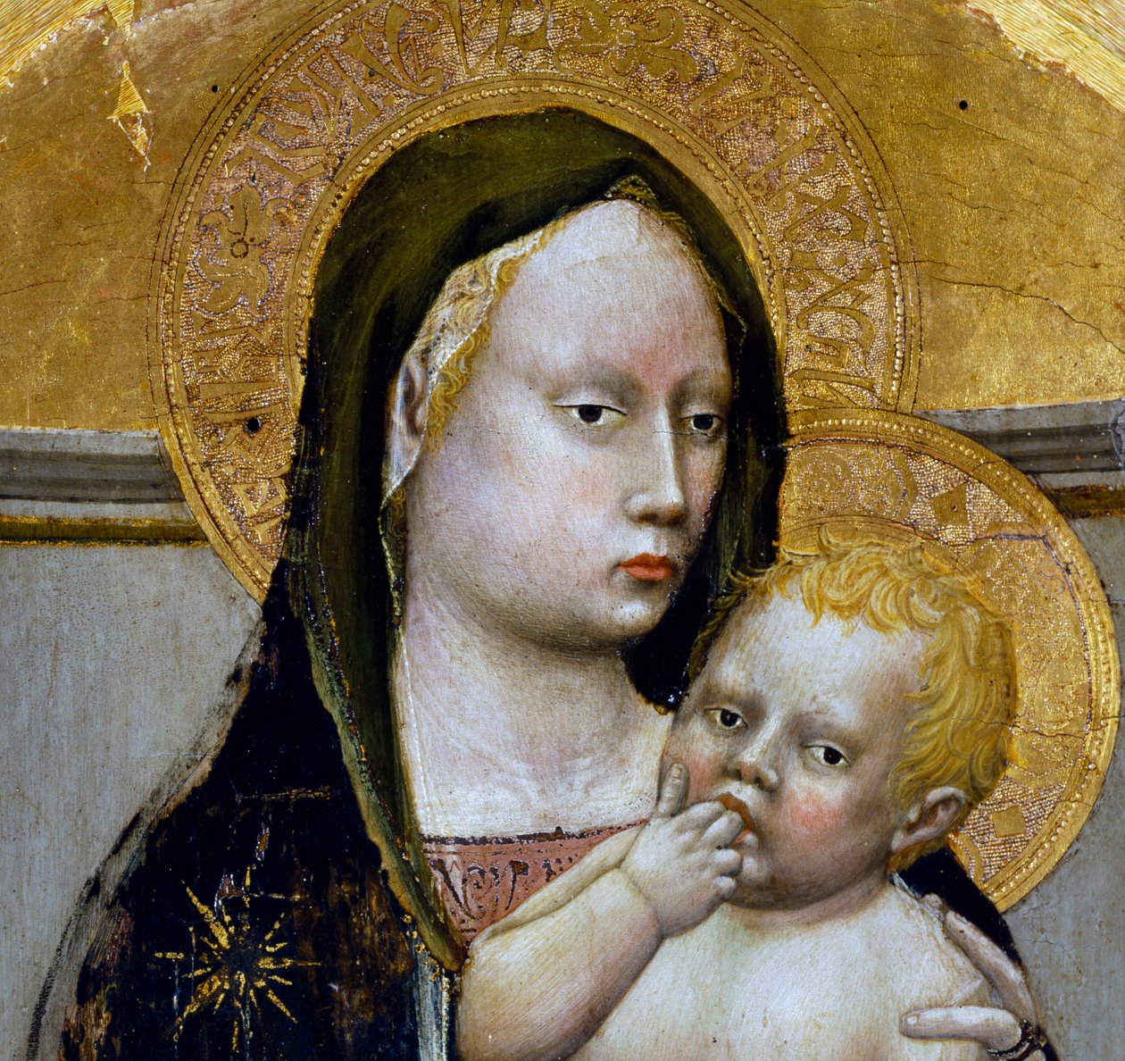 Madonna z Dzieciątkiem, detal z tryptyku San Giovenale autorstwa Tommaso Masaccio