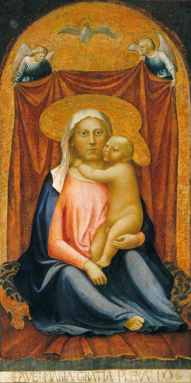 Madonna pokory, ok. 1423-24 (tempera na desce) autorstwa Tommaso Masaccio