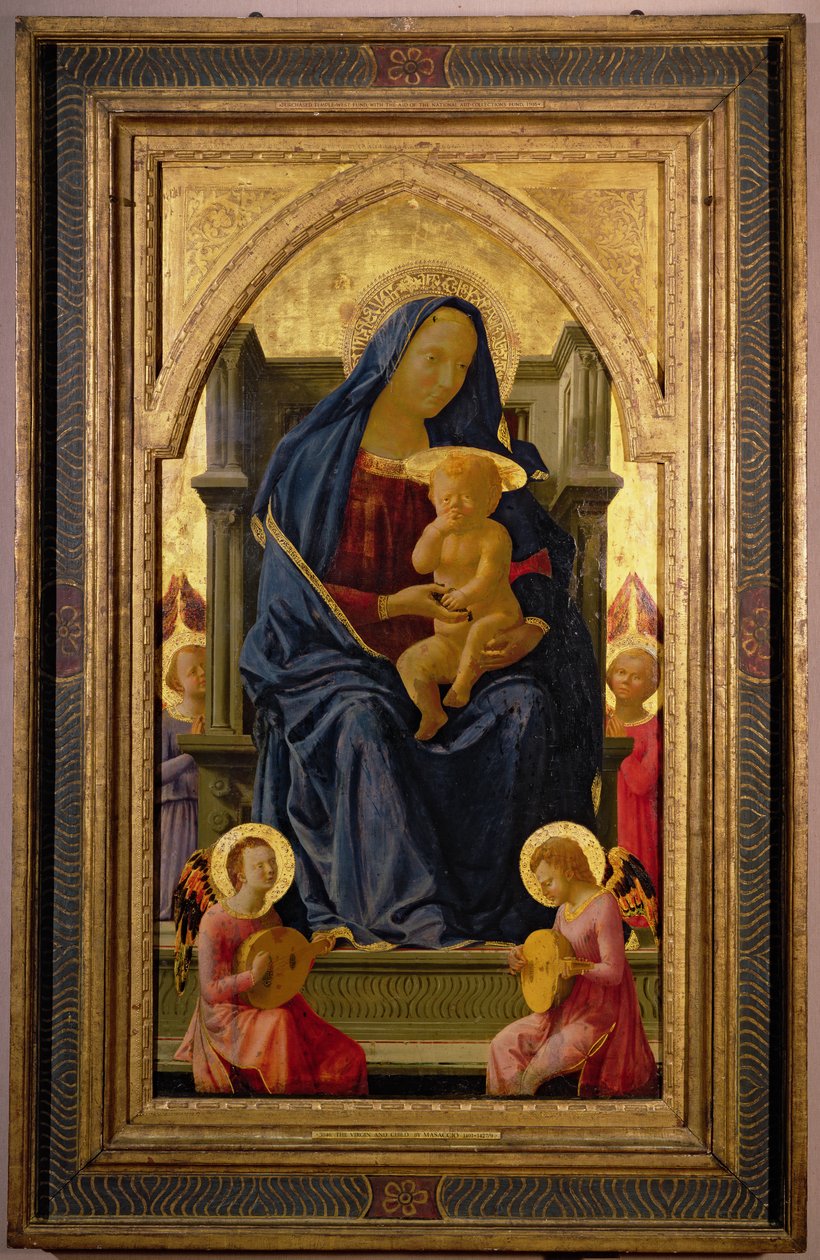 Dziewica z Dzieciątkiem, 1426 (tempera na panelu) (szczegóły w 199298) autorstwa Tommaso Masaccio