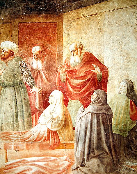 Fragment Tabithy, z Wschodu Tabithy, c.1427 autorstwa Tommaso Masolino da Panicale