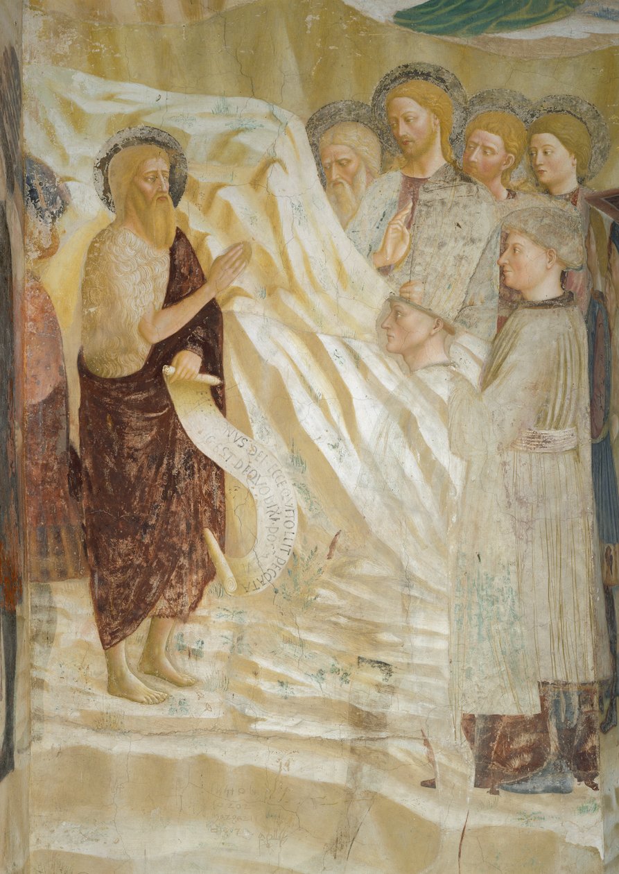 Cykl życia św. Jana Chrzciciela: Głoszenie św. Jana Chrzciciela autorstwa Tommaso Masolino da Panicale