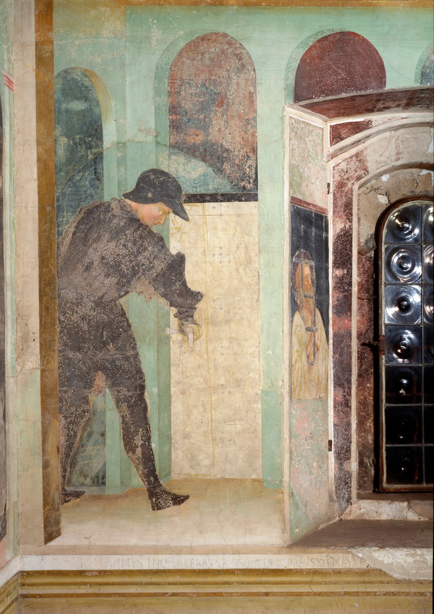 Życie Jana Chrzciciela: strażnik - Fresco autorstwa Tommaso Masolino da Panicale