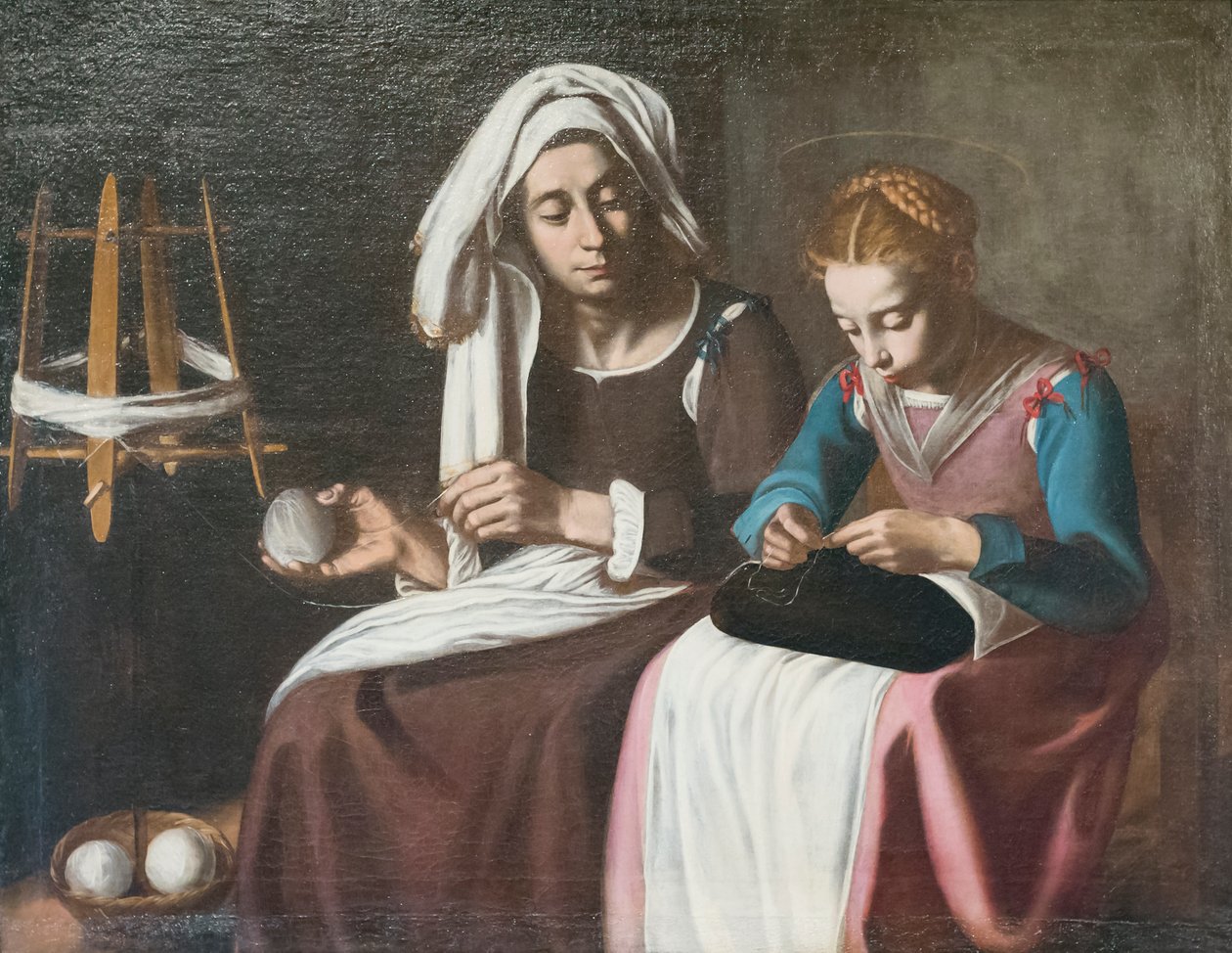 Madonna i św. Anna, szkoła rzymska, przypisywana Tommaso Salini autorstwa Tommaso Salini