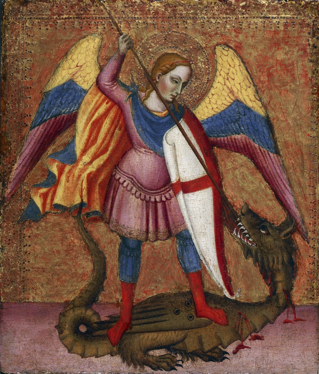 „Święty Michał Archanioł” Obraz mistrza z Santa Verdiana (czynnego w latach 1380-1420) ok. 1390 r. Muzeum sztuki Walters, Baltimore, Stany Zjednoczone autorstwa Tommaso del (fl.1377–1392) Mazza