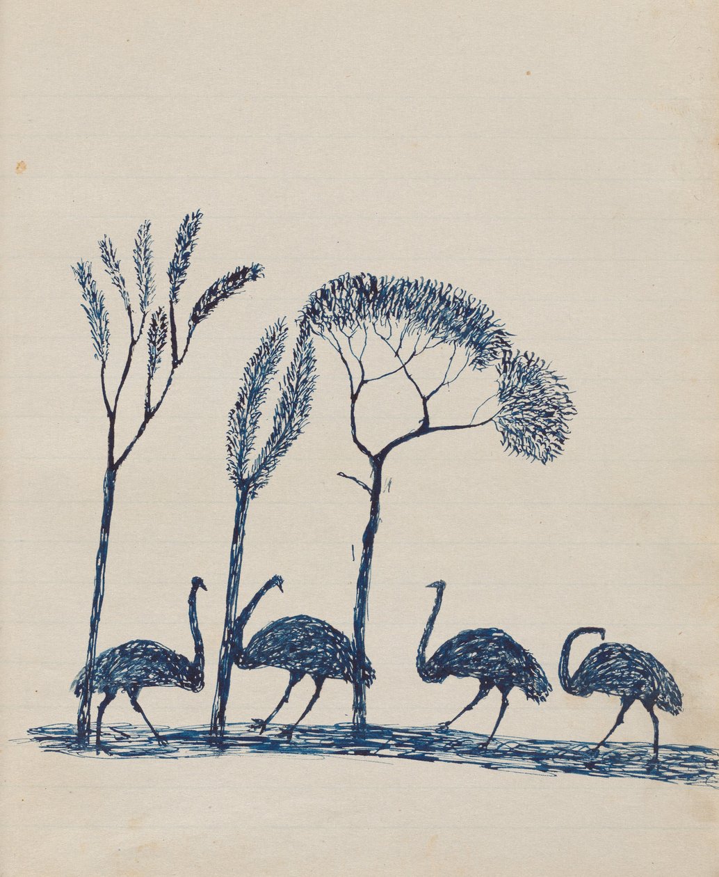 Ludzie Kwat Kwat - (Emus) Szkicownik głównie o działalności Aborygenów i Białych autorstwa Tommy McRae
