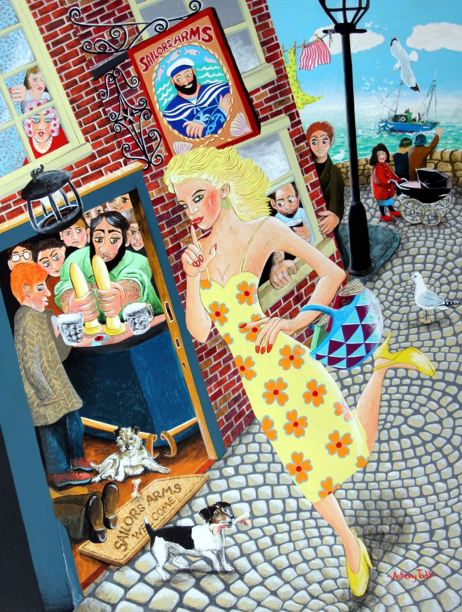 Gossamer Beynon, nauczycielka przekazująca Sailors Arms i jej wielu wielbicieli, 2005 (akryl na panelu) autorstwa Tony Todd