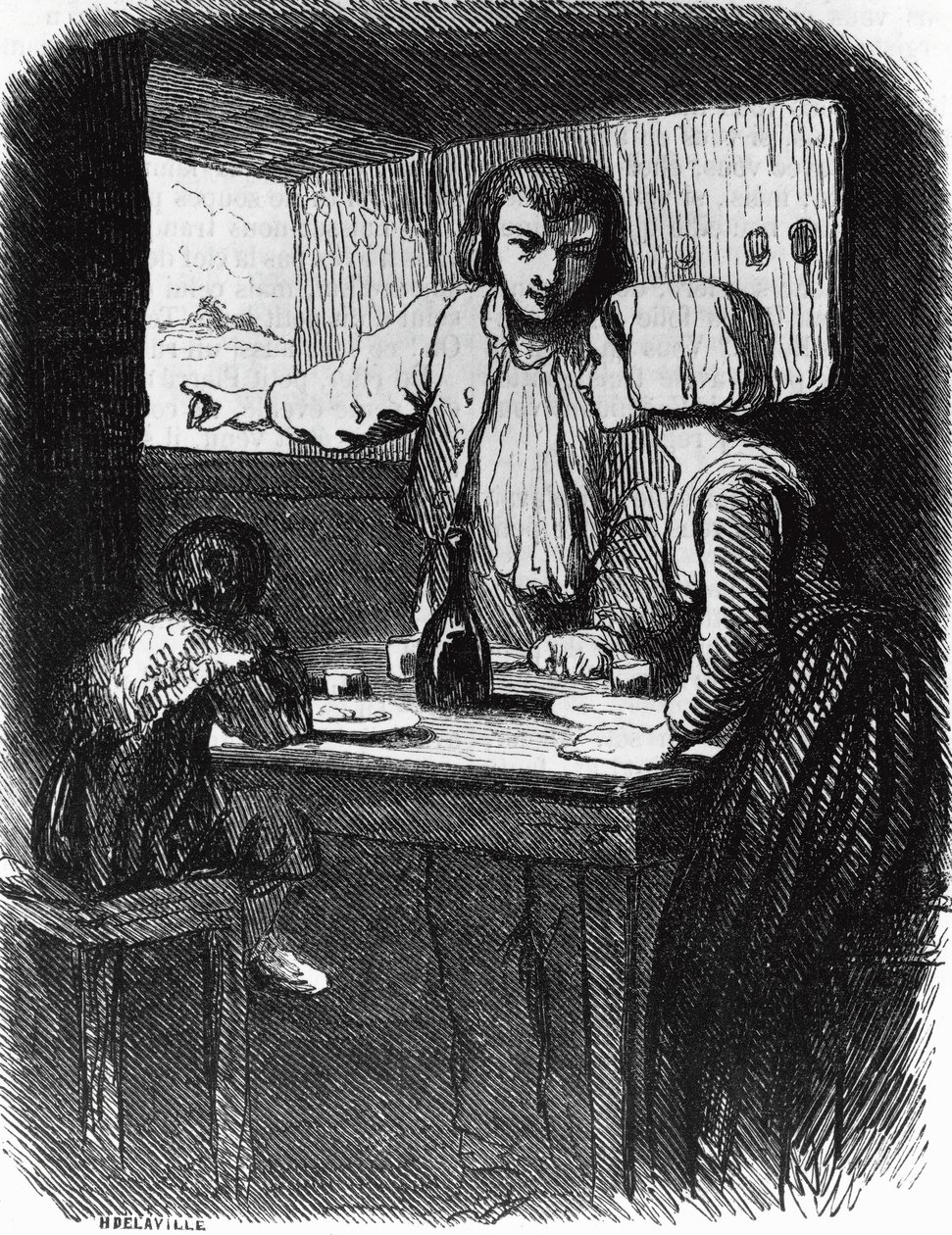 Ilustracja do La Mare au Diable, powieści George Sand (1804-1876), rycina Henriego Delaville