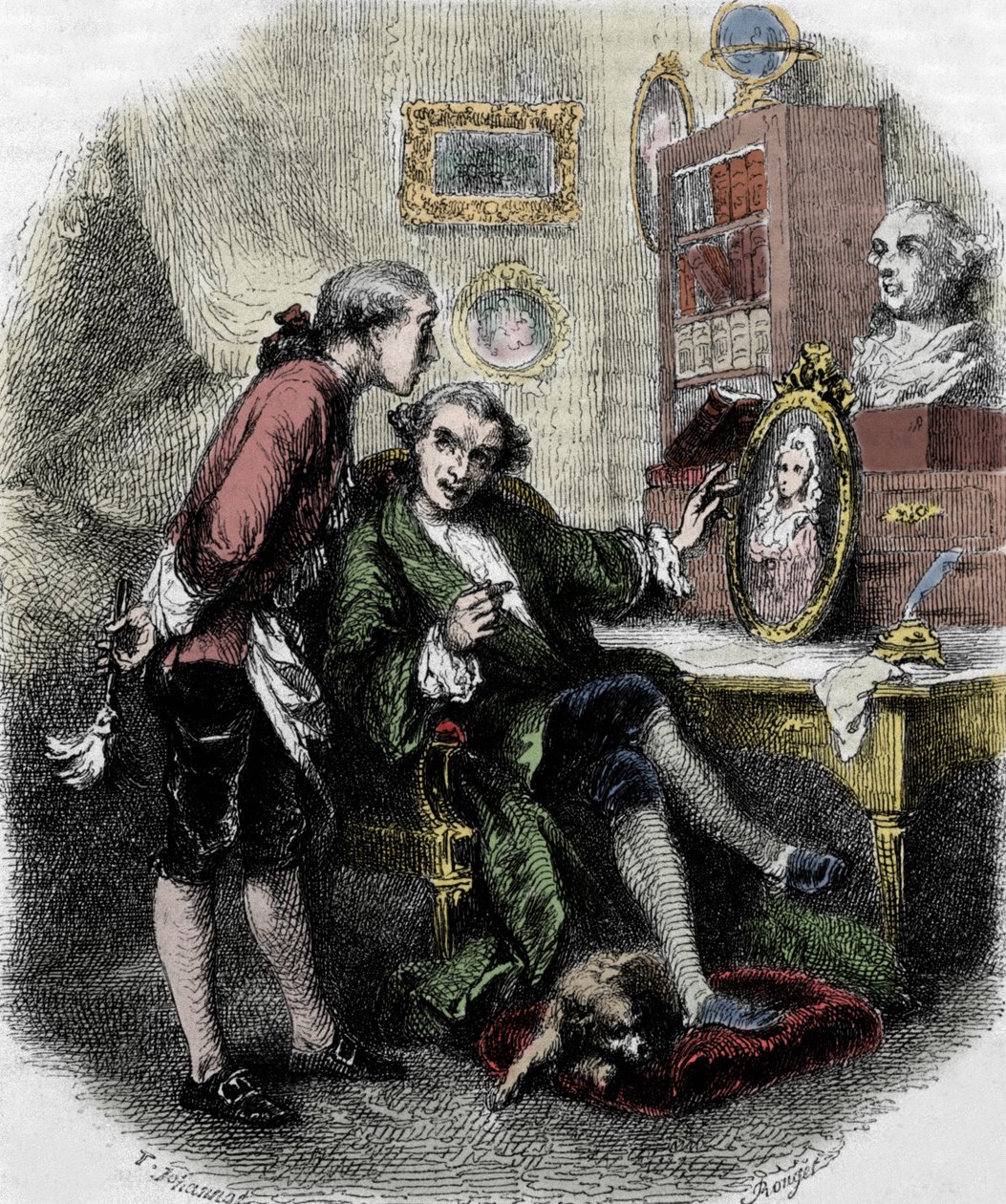 Ilustracja do „Podróży po moim pokoju” (1794) autorstwa Xaviera de Maistre. Ilustracja autorstwa Tony