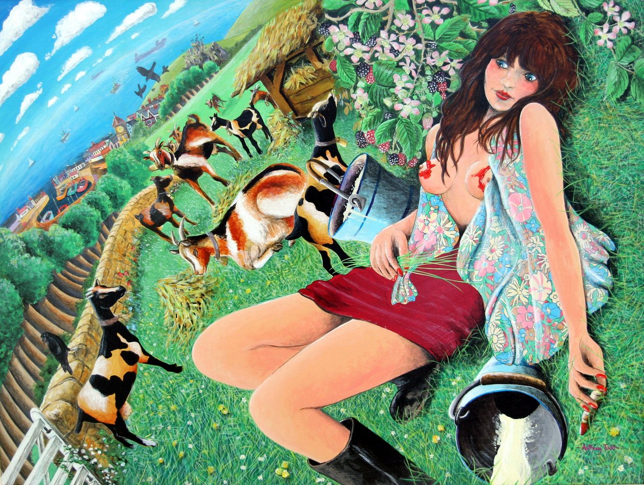 Mae Rose-Cottage śni na jawie swoje fantazje erotyczne, 2005 (akryl na desce) autorstwa Tony Todd