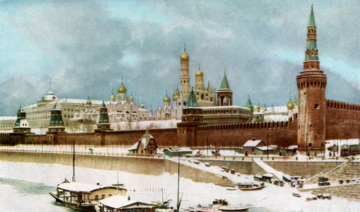 Kreml, Moskwa, Rosja, ok. 1930 autorstwa Topical Press Agency