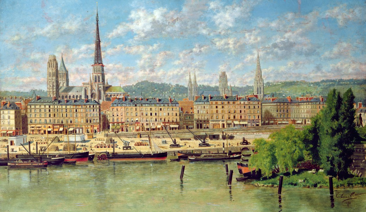 Port w Rouen, 1878 autorstwa Torello Ancillotti
