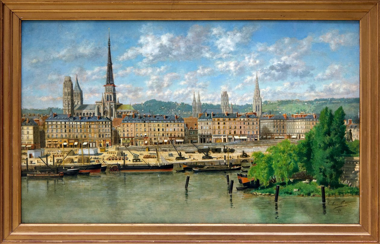 Port Rouen (olej na płótnie) autorstwa Torello Ancillotti