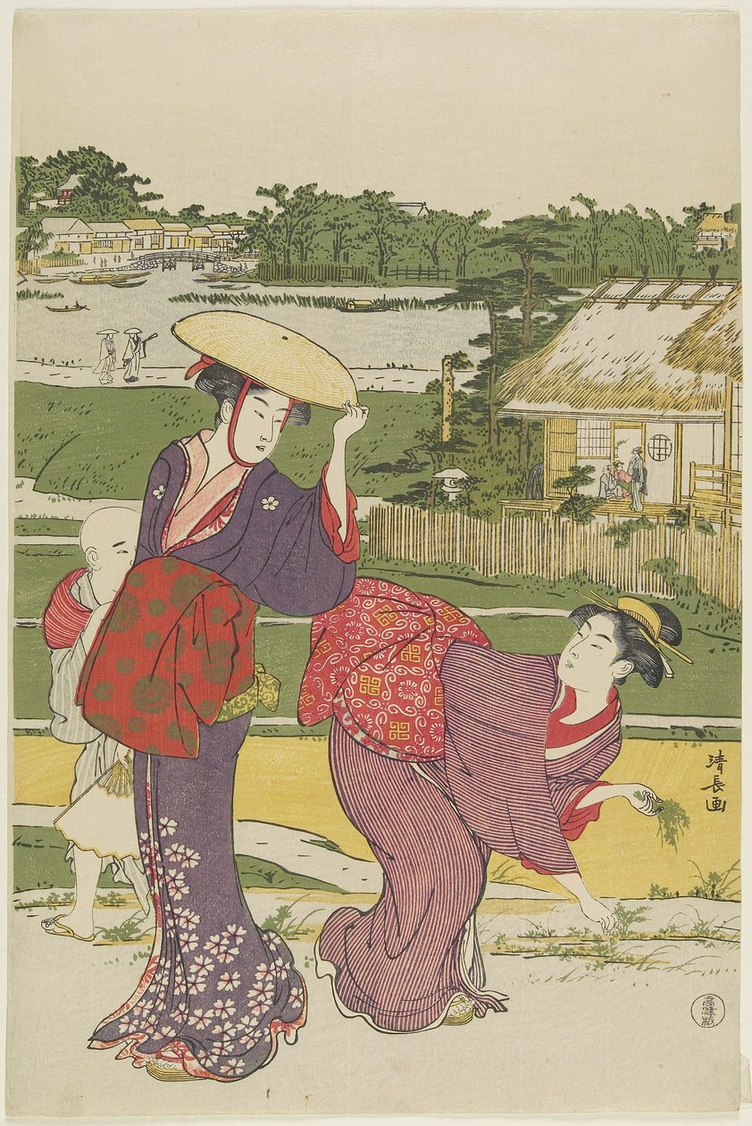 Wycieczka w Muko_jima, 1787 autorstwa Torii Kiyonaga
