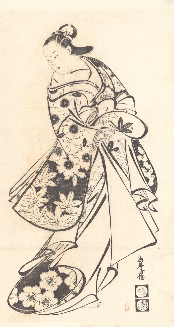 Dzięki uprzejmości ok. 1712 r., ok. 1712 r. 1712. autorstwa Torii Kiyomasu I