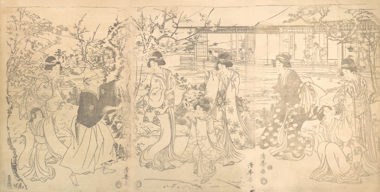 Scena z Chushingura Vendetta 47 lojalnych sprzedawców, ca. 1820. autorstwa Torii Kiyomine