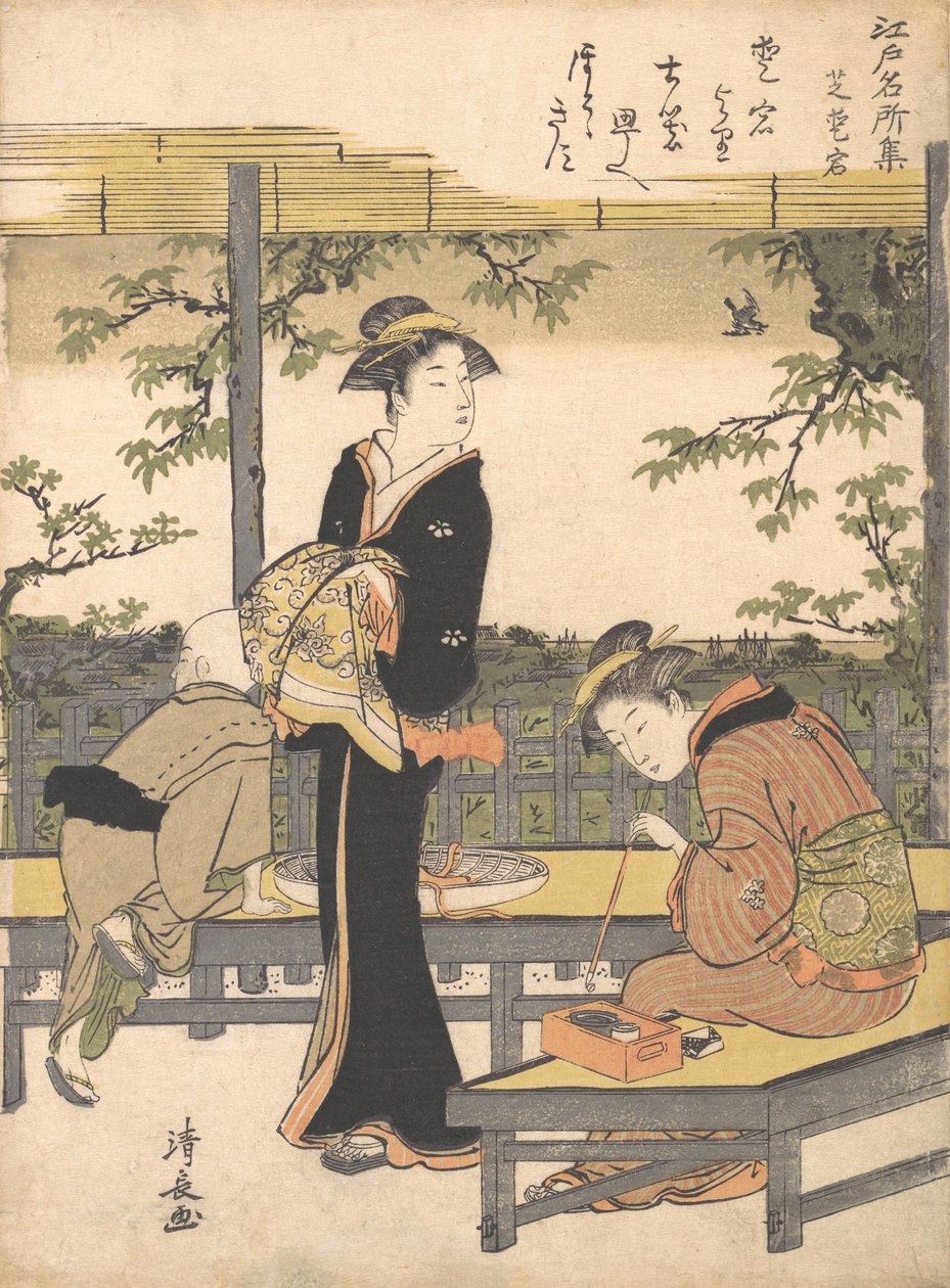 Atago Hill w Shiba, ca. 1783. autorstwa Torii Kiyonaga