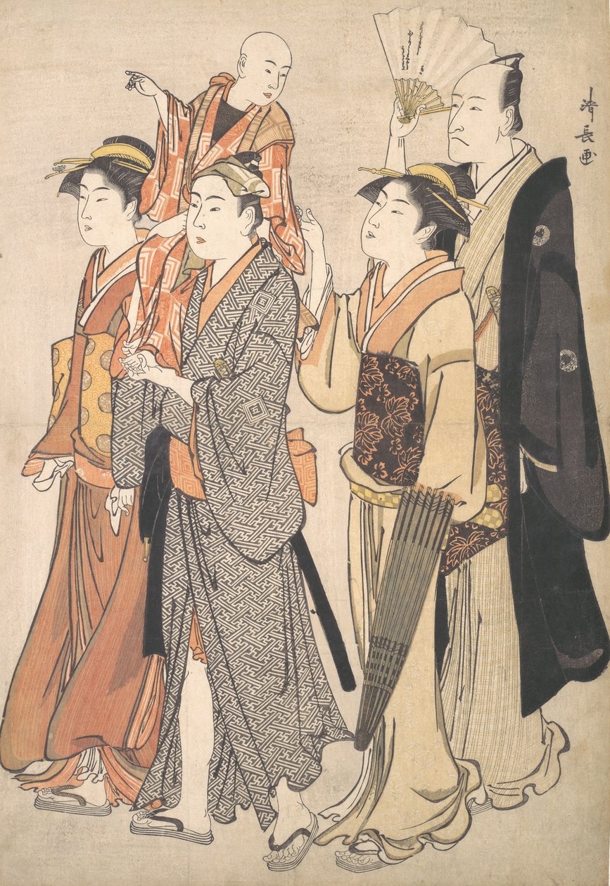 Ichikawa Danjuro V i jego rodzina, 1782. autorstwa Torii Kiyonaga