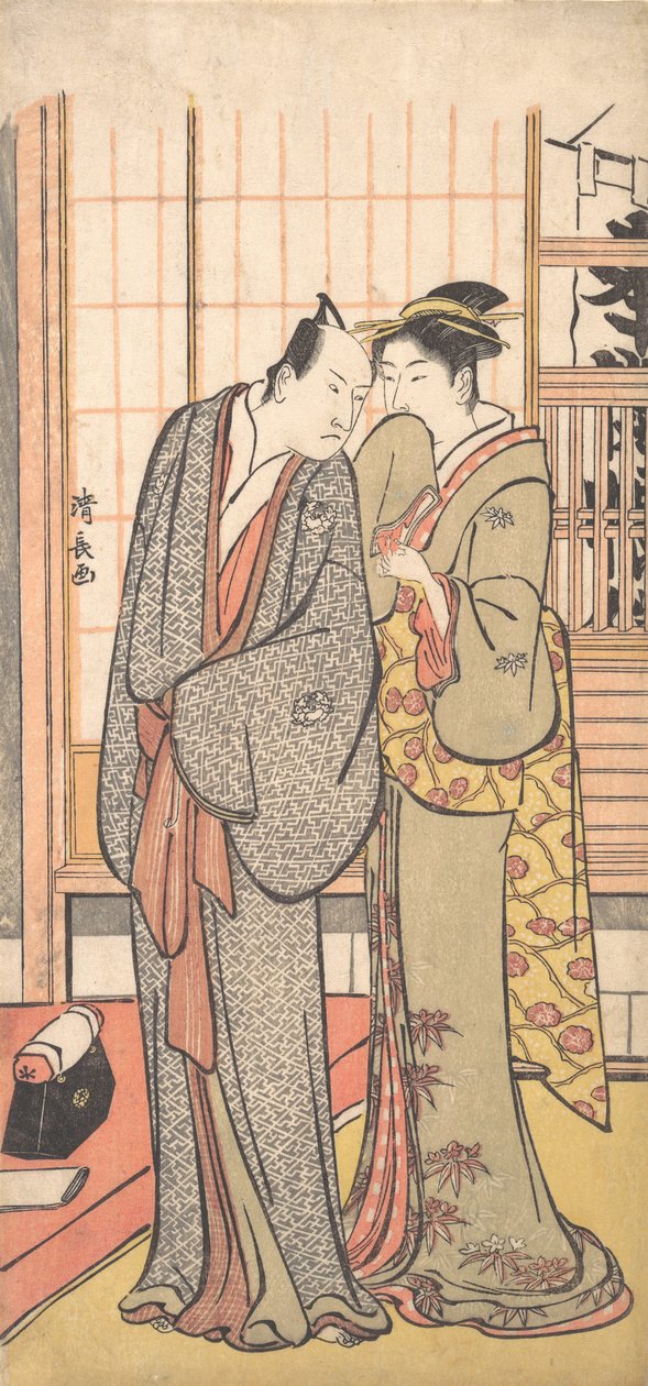 Ichikawa Yaozo III z damą, ca. 1785. autorstwa Torii Kiyonaga