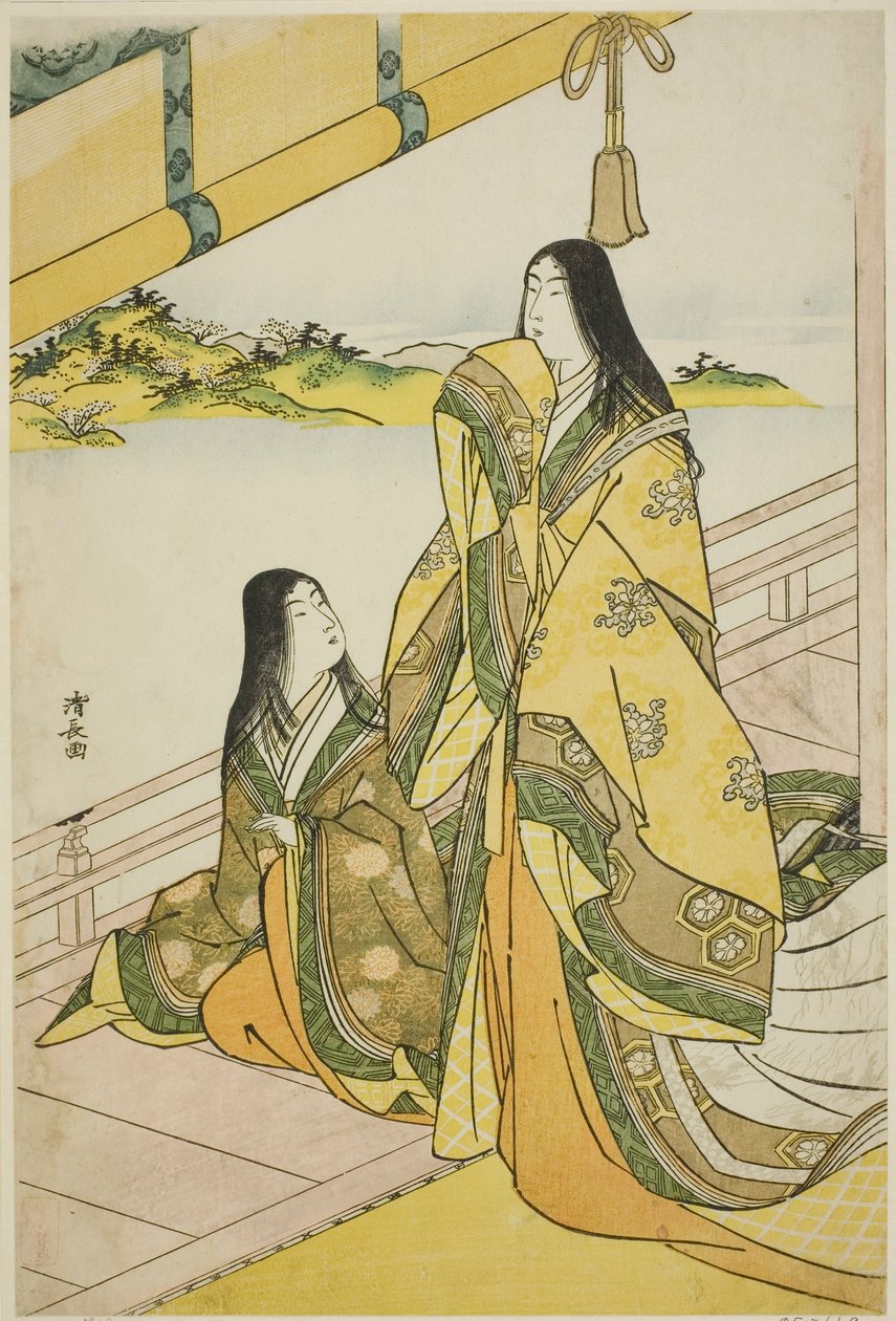 Sei Shonagon i jej towarzyszka, z serii bez tytułu dworskich dam autorstwa Torii Kiyonaga