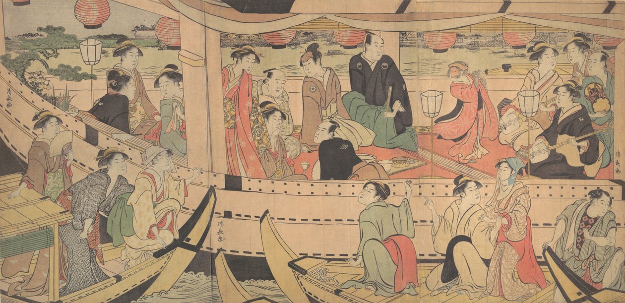 Święto rzeki Sumida, 1788-90. autorstwa Torii Kiyonaga