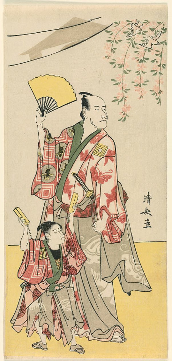 Aktorzy Ichikawa Danjuro V i Ichikawa Ebizo IV, z pentaptyku jedenastu aktorów świętujących święto sanktuarium braci Soga autorstwa Torii Kiyonaga