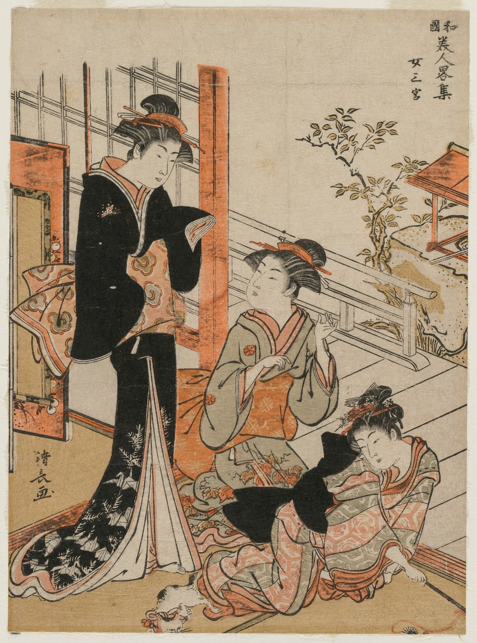 Trzy kobiety z serii Krótka kolekcja japońskich piękności, 1781. autorstwa Torii Kiyonaga