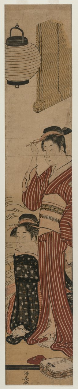 Dwie gejsze na balkonie, 1782. autorstwa Torii Kiyonaga