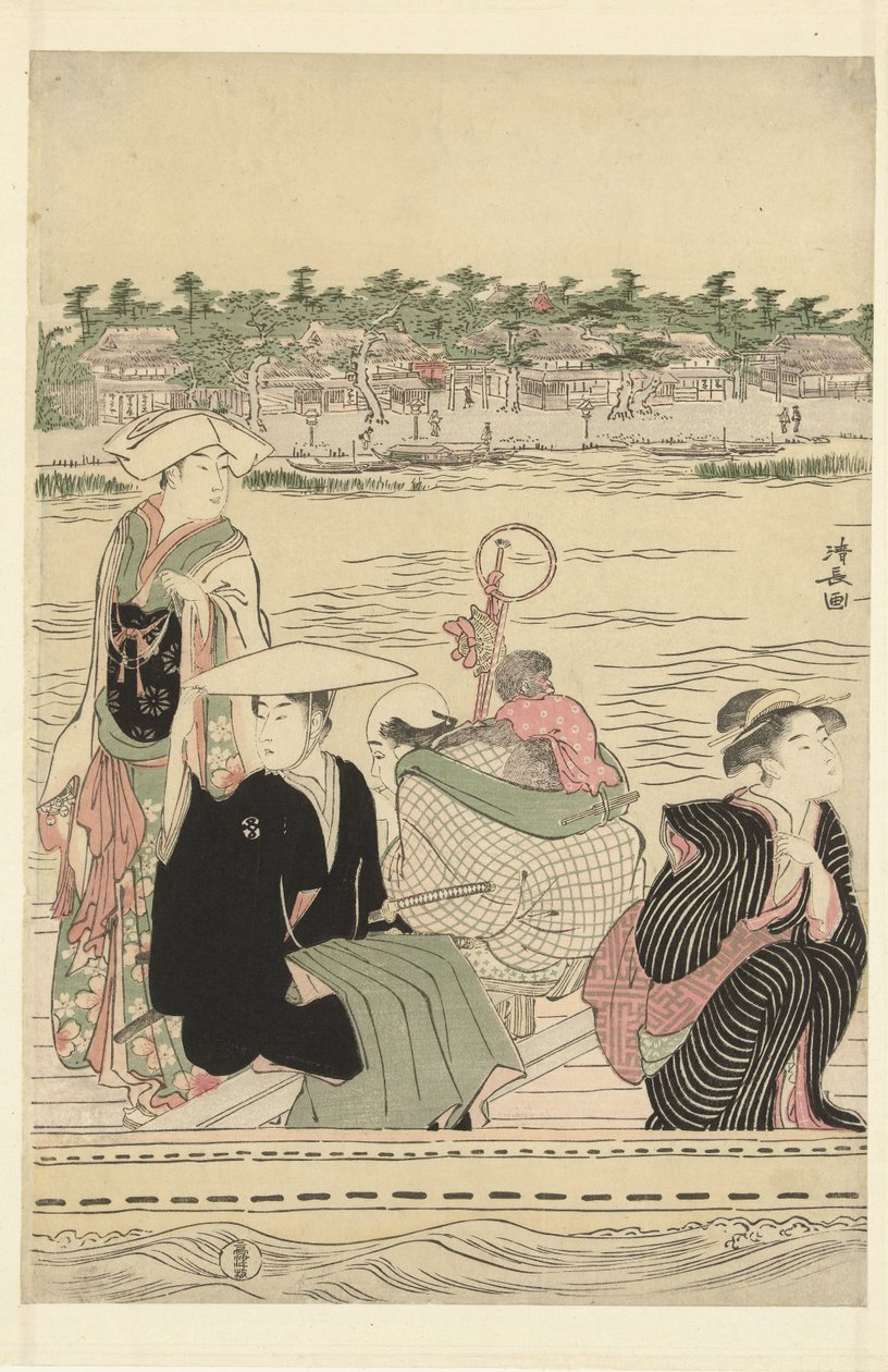 Prom na rzece Sumida autorstwa Torii Kiyonaga