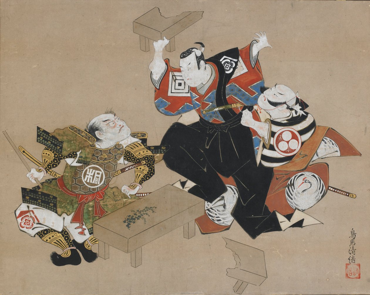 Łza c i rs Ichikawa Dan Juro Kiedy byłem przodkiem, myślałem, że Ogawa Mae Kudo Suketsune, co? 1715. autorstwa Torii Kiyonobu I