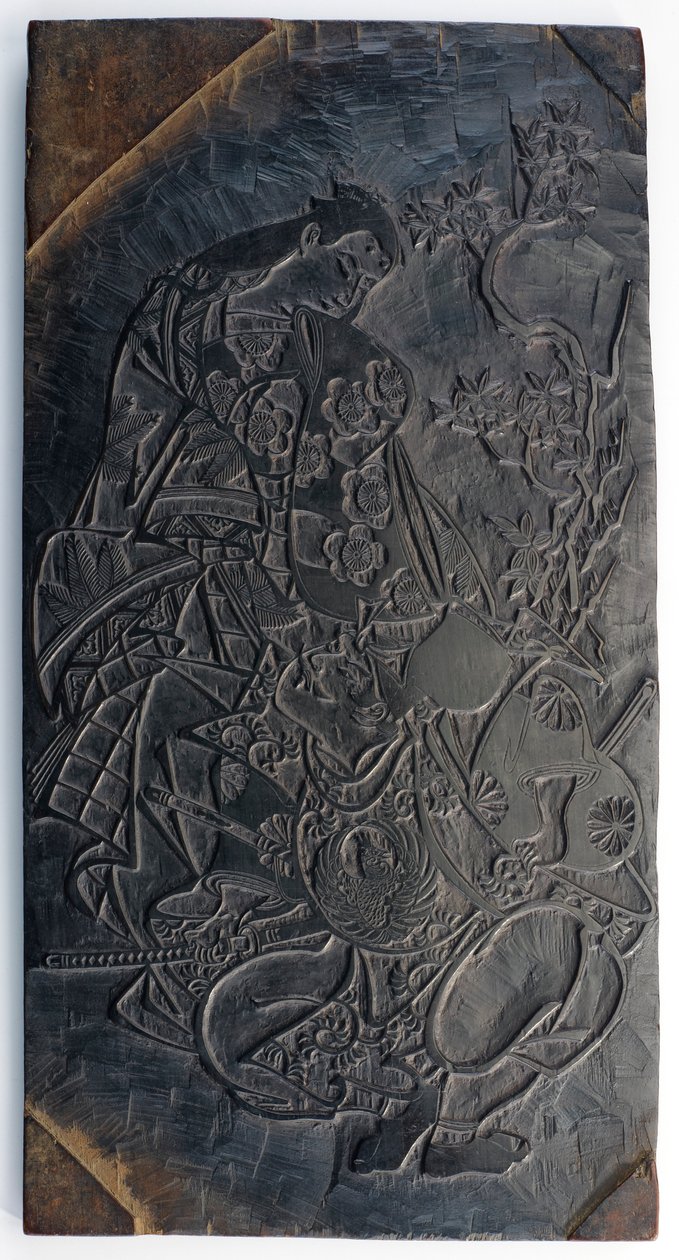 Woodblock, recto: Oiran rzucający piłką ręczną... Okres Edo, ok. 1685-1729. autorstwa Torii Kiyonobu I