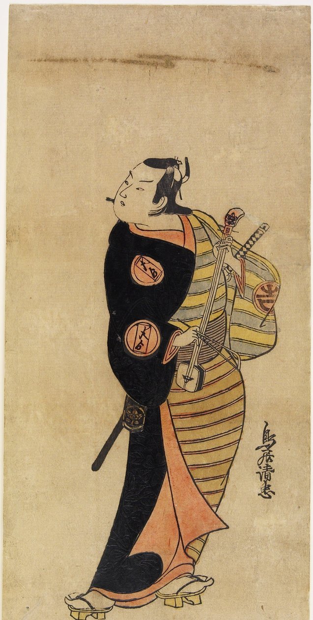 Aktor Ichimura Takenoj? IV jako strona Kichisabur?, 1718 (odbitka ręcznie kolorowana) autorstwa Torii Kiyotada