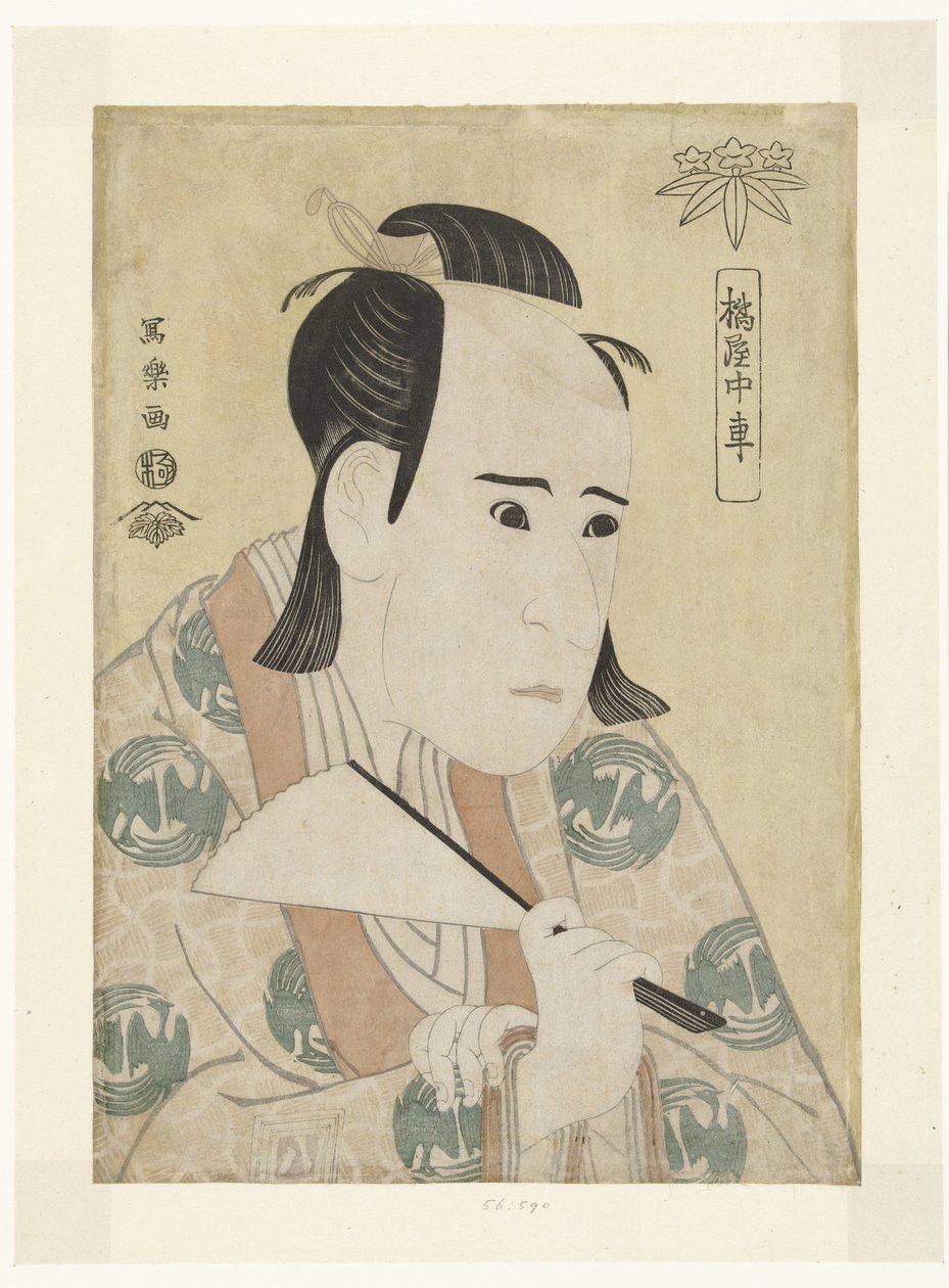 Portret Ichikawy Yaozo III Tachibanaya Chusha (tytuł na obiekcie) autorstwa Toshusai Sharaku