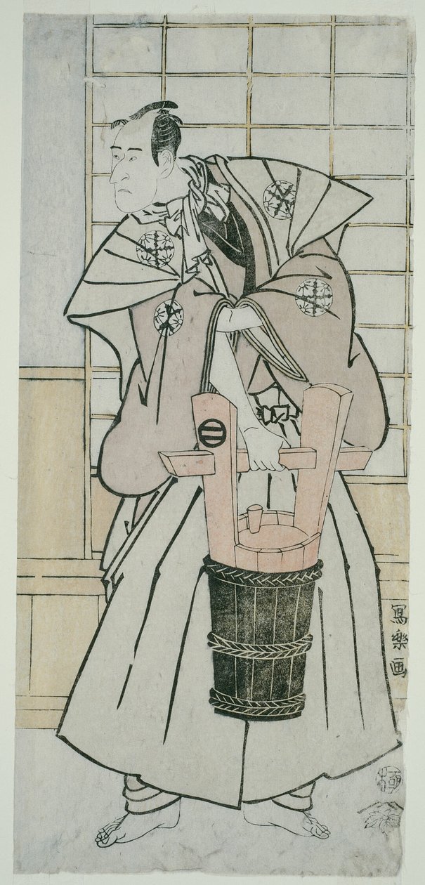 The Actoe Ichikawa Komazo llI as Nitta Yoshisada, Actually Oyamada Taro Takaie (Sandai-me Ichikawa Komazo no Nitta Yoshisada, jitsuwa Oyamada Taro Takaie) autorstwa Toshusai Sharaku