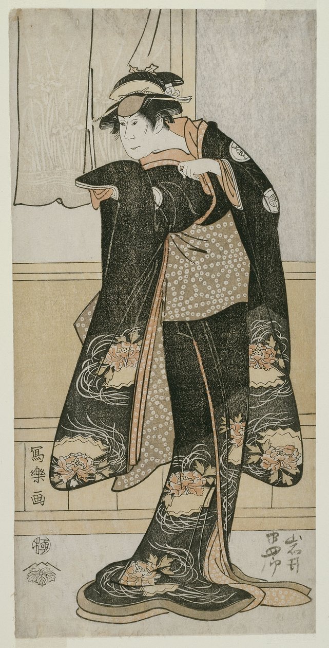 Aktor Iwai Hanshiro lV jako Otoma, córka Ohiny z Inamuragasaki w Kamakurze (Yondai-me Iwai Hanshiro no Kamakura Inamuragasaki no Ohina musume Otoma) autorstwa Toshusai Sharaku