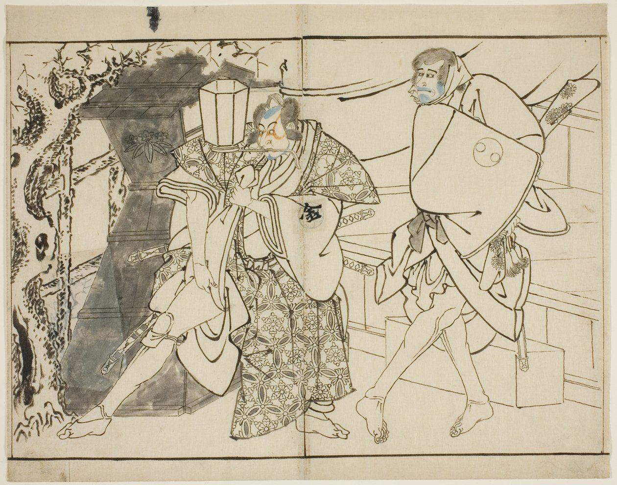 Aktorzy Arashi Ryuzo i Morita Kanya VIII autorstwa Toshusai Sharaku