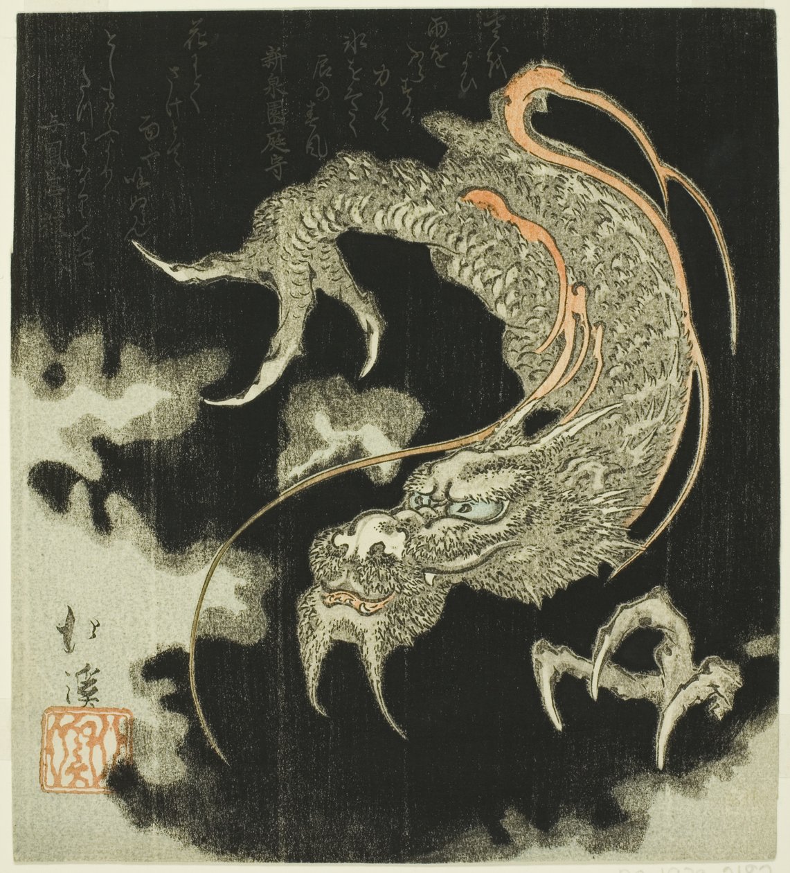 Smok w chmurach autorstwa Totoya Hokkei