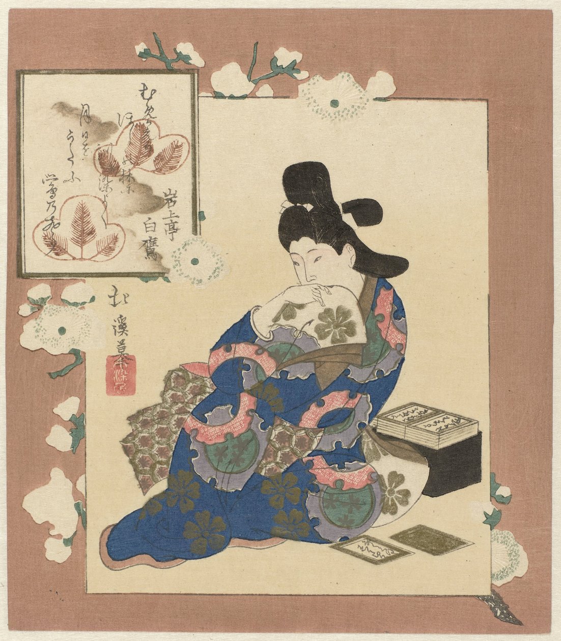 Kobieta z kartami autorstwa Totoya Hokkei